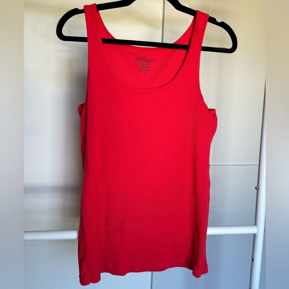Faded Glory Red Fitted Sleeveless Tank Top